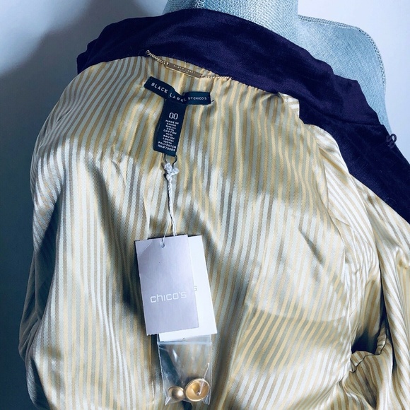 Black Label by Chico's Jacket Blazer NWT Velvet - Picture 6 of 7